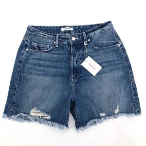 Good American High Waist Cutoff Denim Shorts
